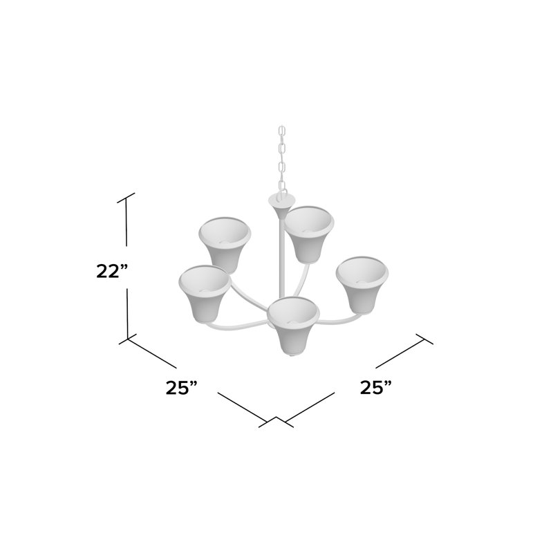 Bertelli 5 - Light Steel Dimmable Chandelier, Mahogany Bronze