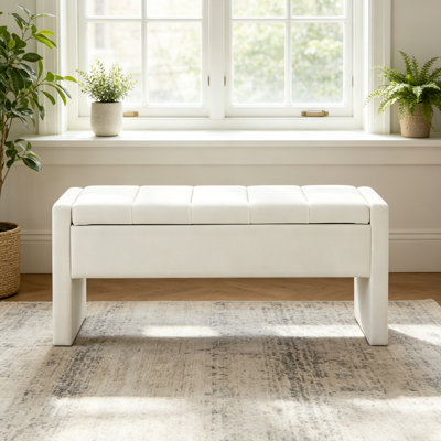 Banc de meuble-lavabo rembourré avec rangement
