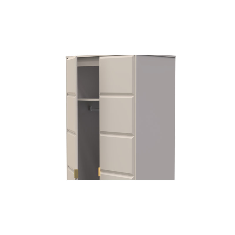 Fully Assembled 3 Door Wardrobe, 197cm H x 74cm W x 53cm D, Kashmir