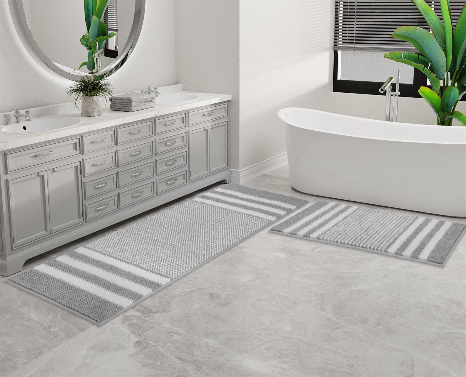 COOREL Striped 2 Piece Bath Rug Set | Wayfair