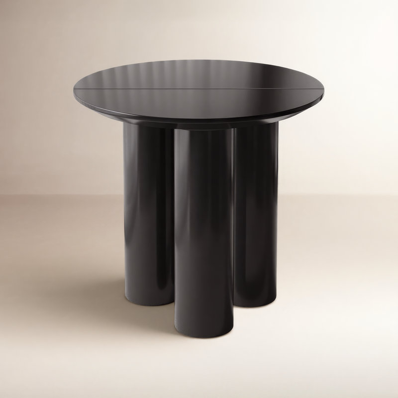 Table de salle à manger 29,92 "moderne noire, table de cuisine ronde pour la cuisine, le bar et le salon, Noir