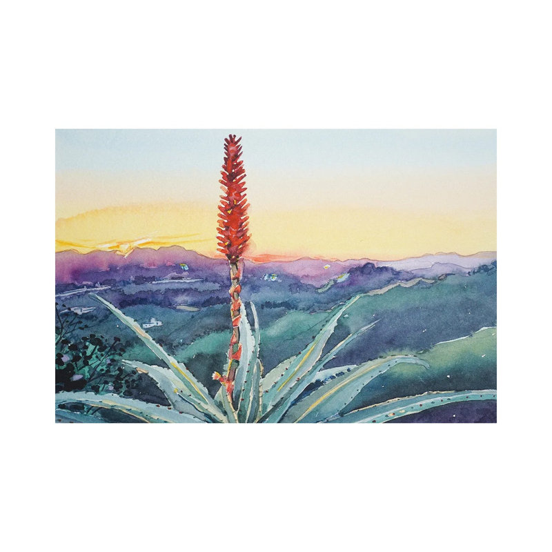 Hot Poker Sunset - Topanga by Luisa Millicent - Wrapped Canvas Painting, 20.32cm H x 30.48cm W