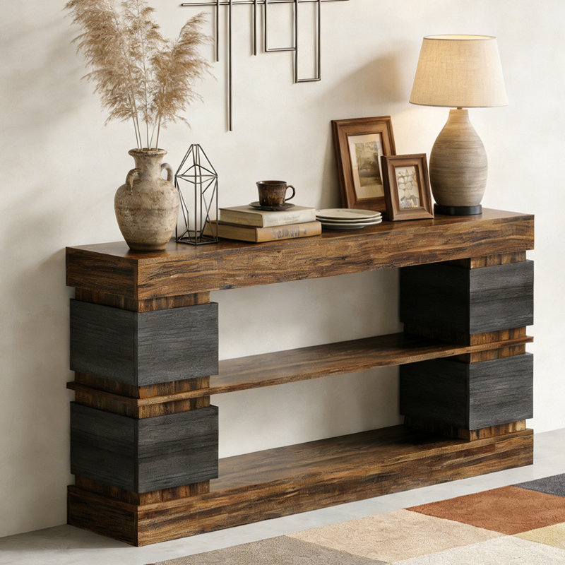 3-Tier Farmhouse Console Table Hallway Sofa Table