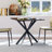 Rustic Square Side Table, X-Frame Metal Legs With Wood Grain Tabletop, Industrial Accent End Table For Living Room, Bedroom & Home Office, Balck, 31.5 X 31.5 X 29.5 Inches-1988903654