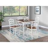 5-Pc Counter Height Dining Set Dining Table 4 X Chairs Wood Grain Look Table Top Classic Dining Room