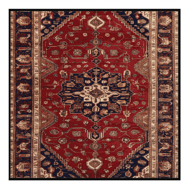 Machine Washable Persian Brown Area Rug, Square 5'
