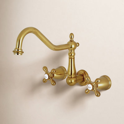Kingston Brass Heritage Two-Handle 3-Hole Wall Mount Roman Tub Faucet