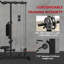 Station de câble Lat Down Machine avec repose-pieds rabattable, noir
