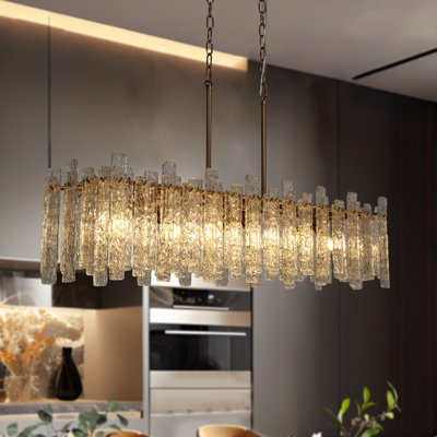 Daine 39"W  6-Light Dimmable Rectangle Chandelier for Dining Room ETL Certified
