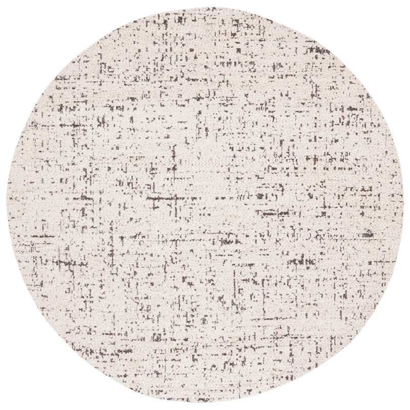 Classic Vintage Hand Woven Performance Abstract Rug, Round 6'