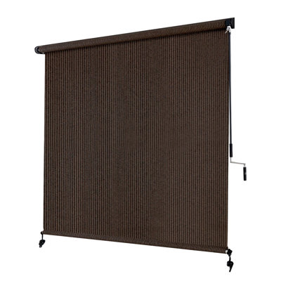  90% UV Block Outdoor Roller Shade - Waterproof Retractable Sun Screen ,Cordless HDPE Fabric for Patio,Garden,Windows,96"Wx96"H,Sesame.