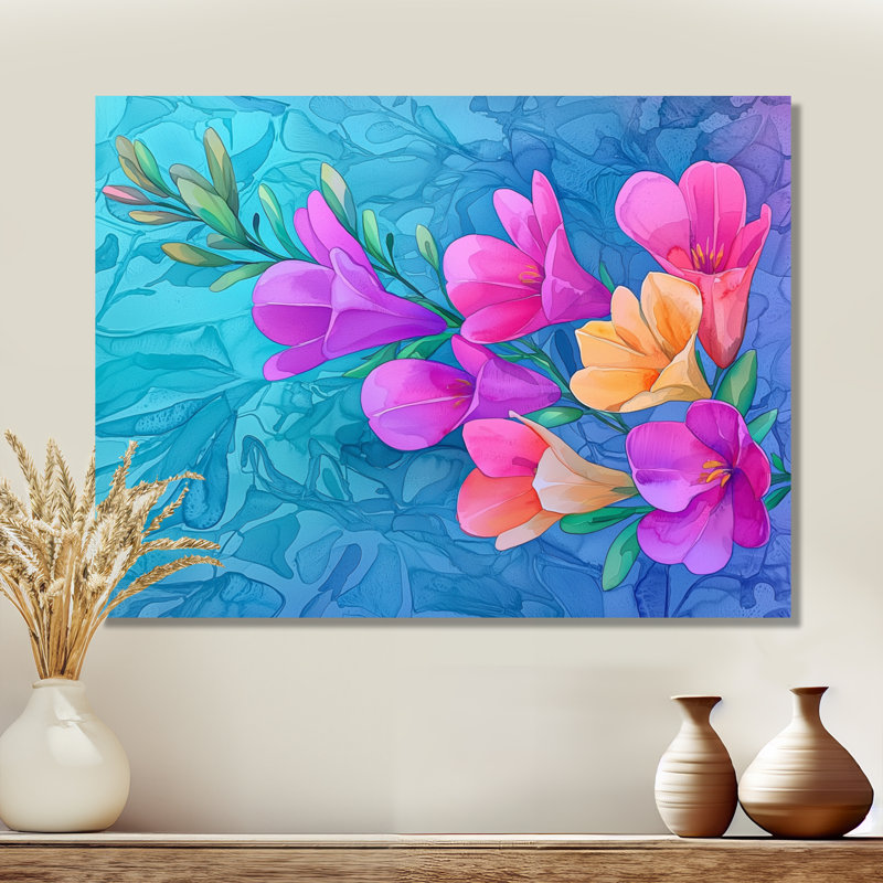 Irodia II - iris, impression sur métal traditionnelle, H 12 po x l 20 po x P 0,84 po