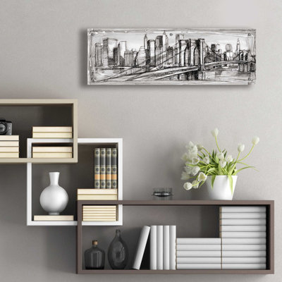 «Pen & Ink Cityscape II» par Ethan Harper, art mural en verre acrylique