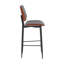 Tabouret de bar d'intérieur en métal Mid-Century moderne avec siège et dossier en vinyle gris-125784339