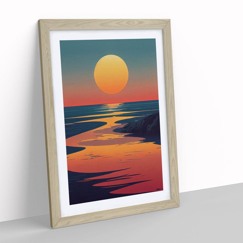 Masterful Sunset - Framed Print, 64cm H x 46cm W x 2cm D, Oak