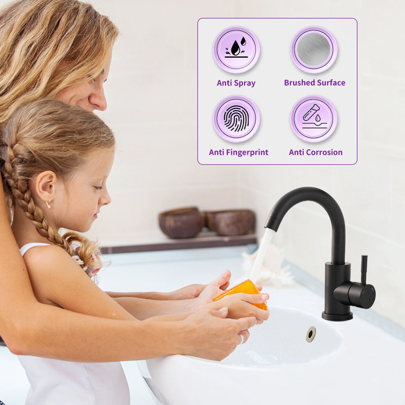Single-Hole Single-handle Bathroom Faucet, Matte Black