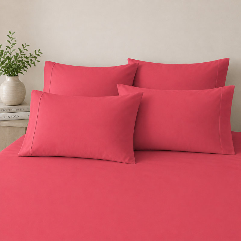 6-Piece Premium Deep Pockets Microfiber Sheet Set, Twin, Salmon Pink
