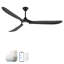 Ventilateur de plafond noir intelligent avec lumière DEL-106896104