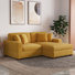 2 - Piece Upholstered Orange Corduroy Modular Sectional Sofa with Pillow Back and Solid Wood Legs