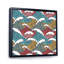 Vagues japonaises rouges, bleues et grises - Impression sur toile-67465937-67465938