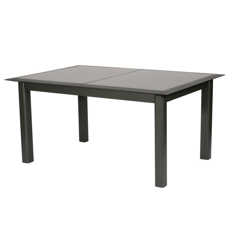 Kalem Rectangular Wood Metal Extendable Outdoor Dining Table , 160cm cm W 115cm cm D, Graphite