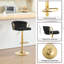Bar Stool, Breakfast Bar Stool, Velvet Kitchen Stool, Island Counter Stool Height Adjustable, 360° Swivel Stool, with Metal Base and Footrest-1776071477-1776071479