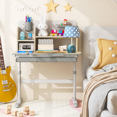 Bureau d'écriture à hauteur réglable pour enfants avec bureau inclinable