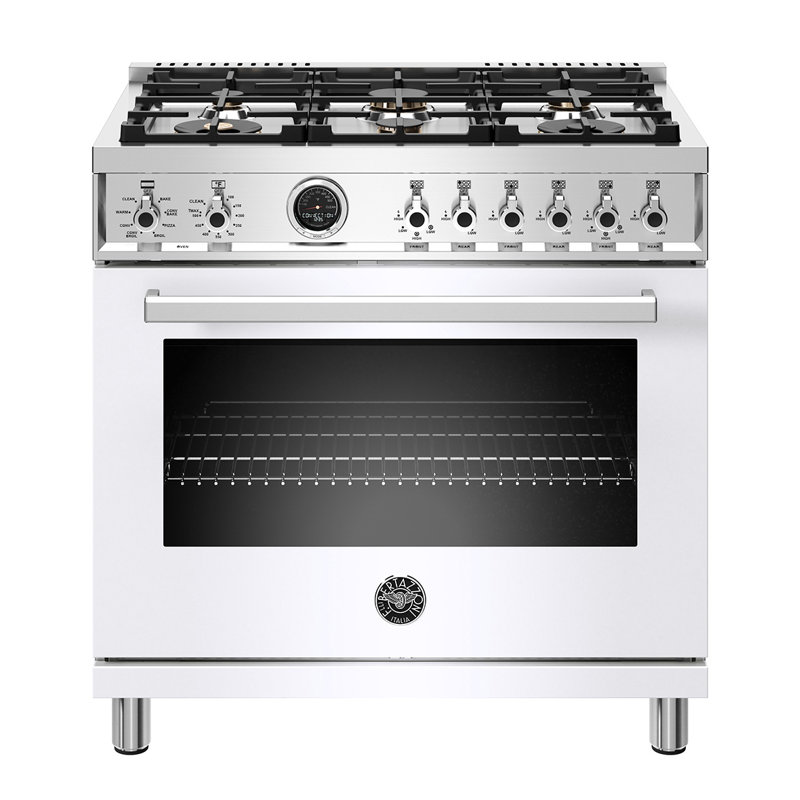 Bertazzoni 36" 5.7 Cubic Feet Free Standing Range, Bianco