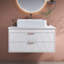 Meuble-lavabo simple 31,5 po avec lavabo vasque en céramique et armoire de rangement large 31,5 po