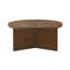 Table basse ronde brune avec placage massif et motif, 36, 16,5 H, 85 lb poids maximum en bois de noyer moyen, capacité, chiffon humide facile à nettoyer