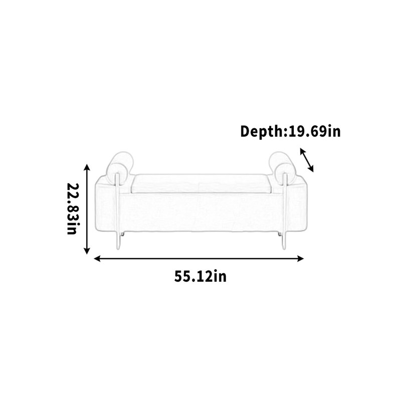 Banc et vestiaire simples pour le rangement et le repos, H 22,83 po x l 55,12 po x P 19,69 po
