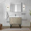 36 po X P 20 po De salle de bain rustique avec comptoir en quartz blanc, robinet en métal Miroir-119987258-119987260-119987265