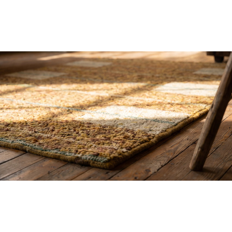Petit tapis antique en laine crocheté antique des années 1920