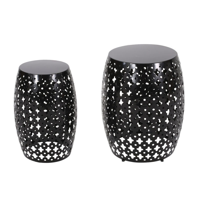 Outdoor Metal S/2 End Table