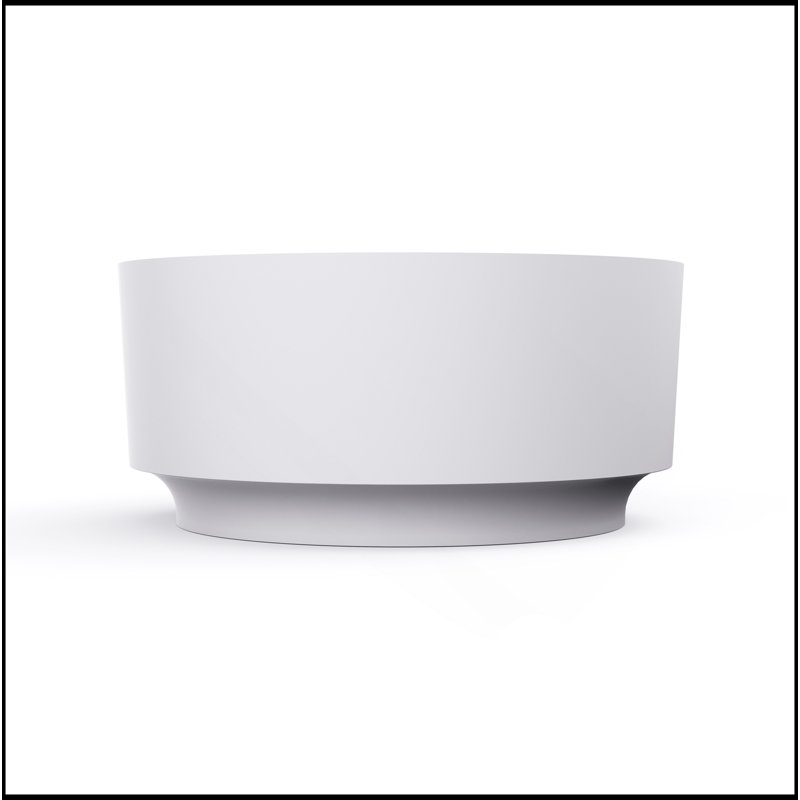 49 Inch Round Shape Freestanding Solid Surface Soaking Bathtub For Bathroom