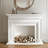 White Solid Wood Freestanding Fireplace