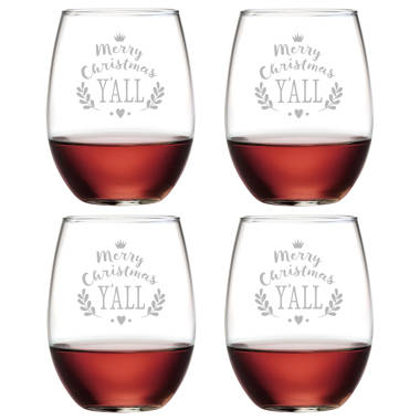 The Holiday Aisle Naughty and Nice 2-Piece Stemless Wine Glass Set