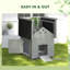 Maison pour animaux en bois avec toit ouvrable et portes doubles-125834358