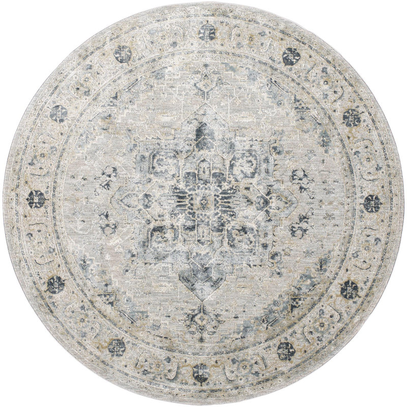Hoeft Oriental Indoor Rug, Round 7'