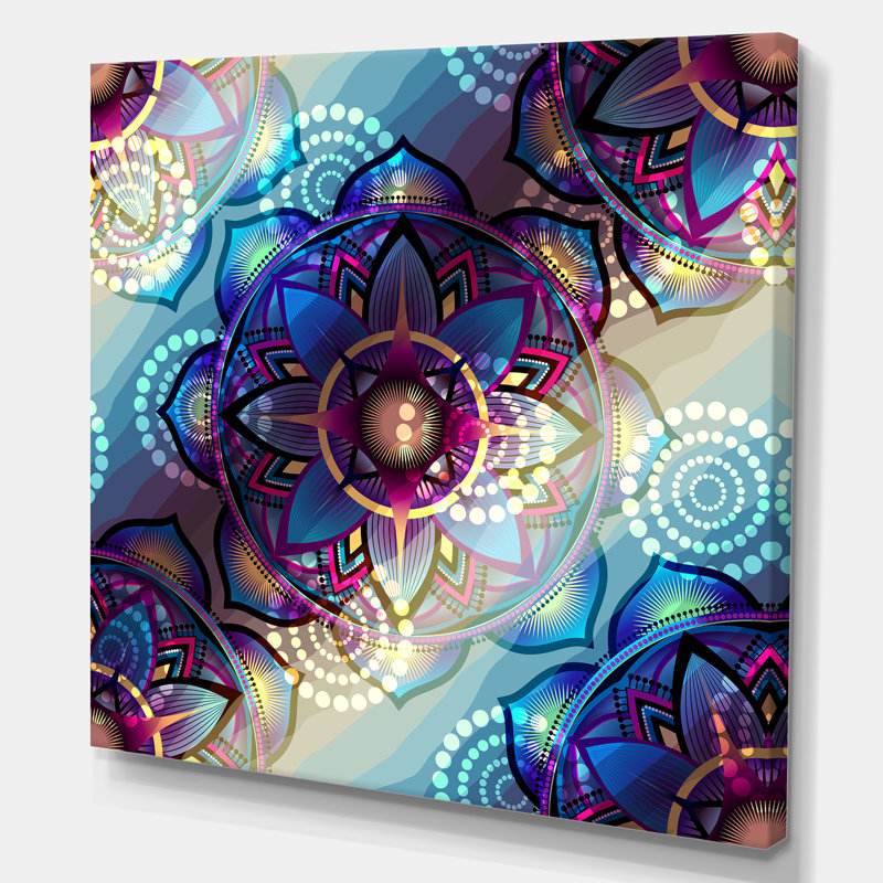 Modern MandaLa - Reproduction d'art graphique sur toile, H 46 po x l 46 po x P 1,5 po, Toile tendue