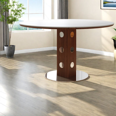 Tables de salle à manger extensibles multifonctionnelles (table seulement, sans chaises, avec plateau et pieds), pierre frittée blanche, bois de noyer, économie d'espace moderne pour la famille de cuisine