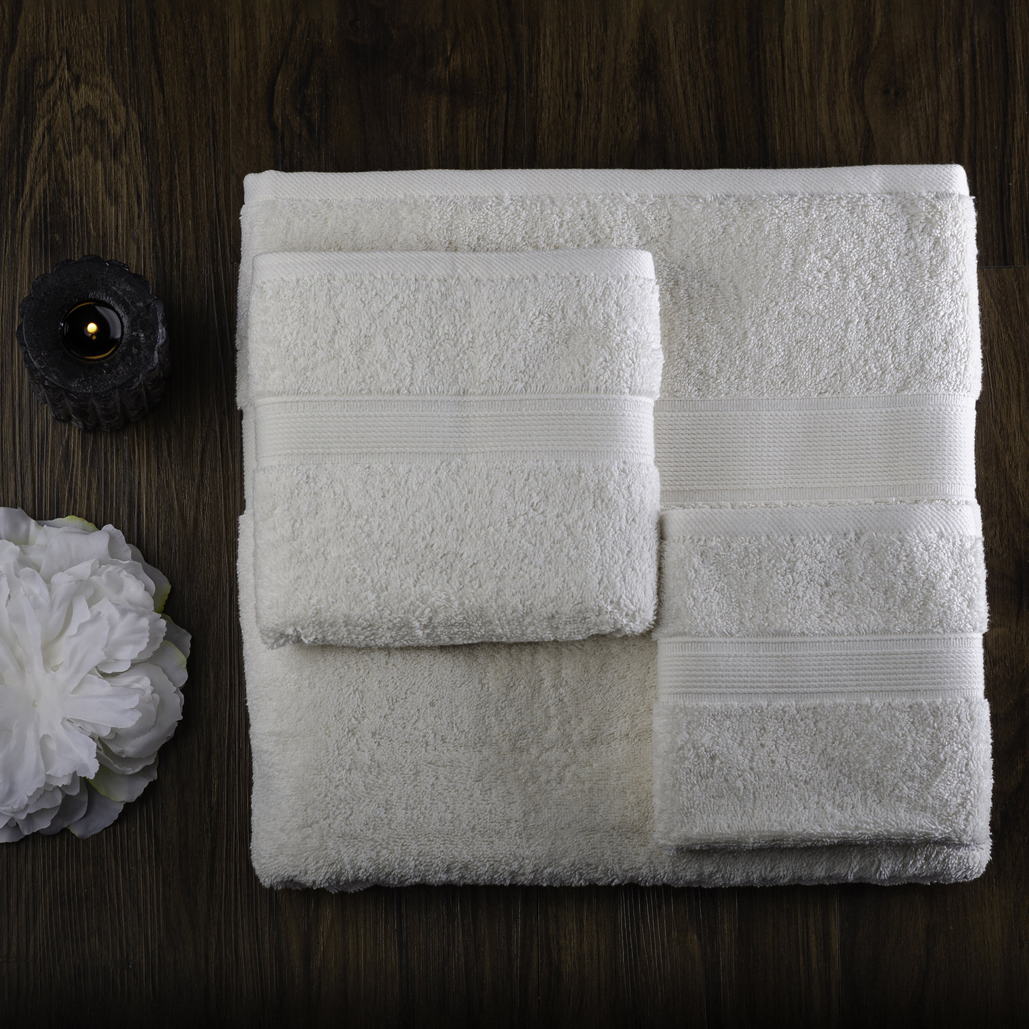 Lyndon 6 Piece 100% Cotton Towel Set, Ivory