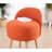 Bohemian Pouffe with Wooden Legs, Orange, 18.1 x 25.2 x 18.1 inches | 50% Cotton / 50% Linen Cover, 35 DNS Orthopedic Sponge | Stylish & Comfortable Seating for Modern Living Rooms, Hotels & Southwestern Decor-282459427