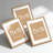 Natural Oak Wood Picture Frame Set Of 3 With Tempered Glass And Mat, 11X15 Thin Profile Gallery Frame Matted To 8.5X11, Includes Wall Hanging Kit
