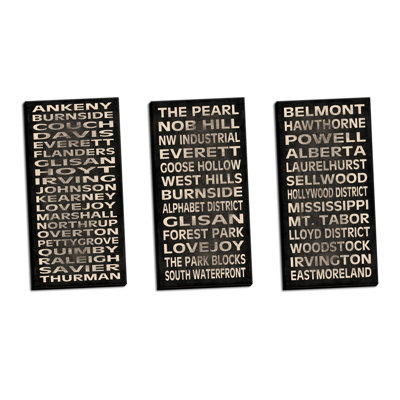 " Popular Portland Oregon Neighborhood And Street Collection " by N. Harbick 3 - Pieces
