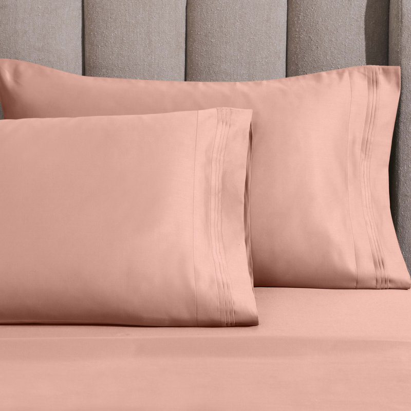 Taie d'oreiller en coton égyptien Tipton, Standard, Rose cendré