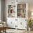 Ilus 71" H x 27" W Modern Storage Bookcase White Bookshelf Display with Cabinet & 5 Shelves for Home Decor-1469797584-1431561830