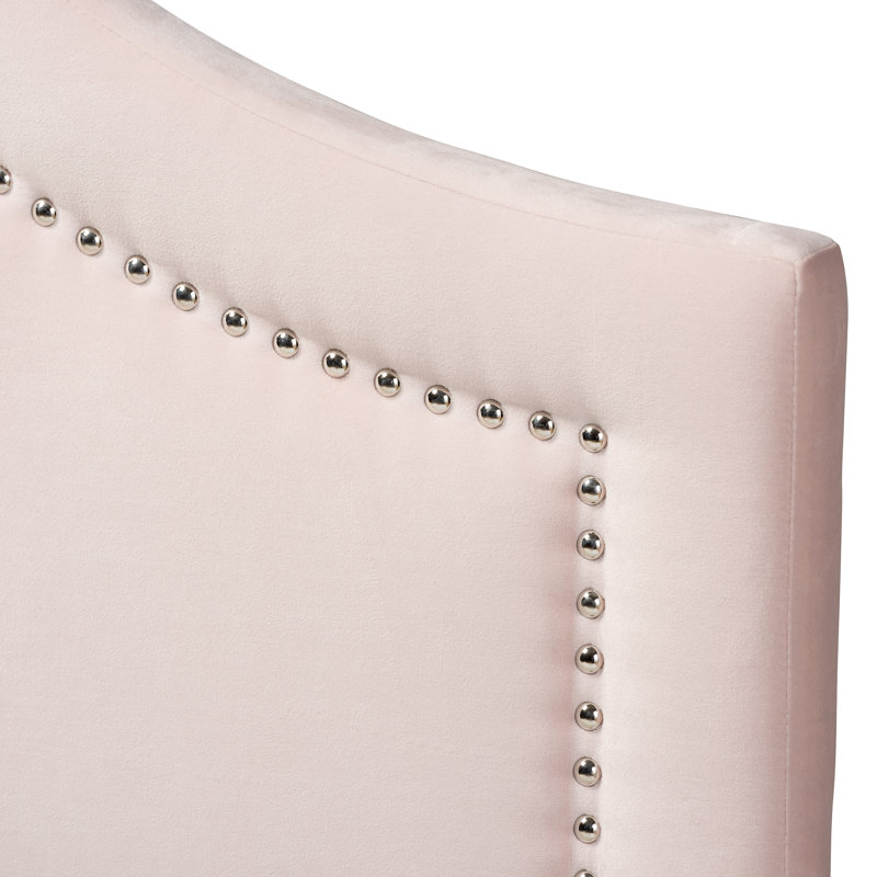 Tête de lit tapissier à panneau Michelly, Double, Rose clair