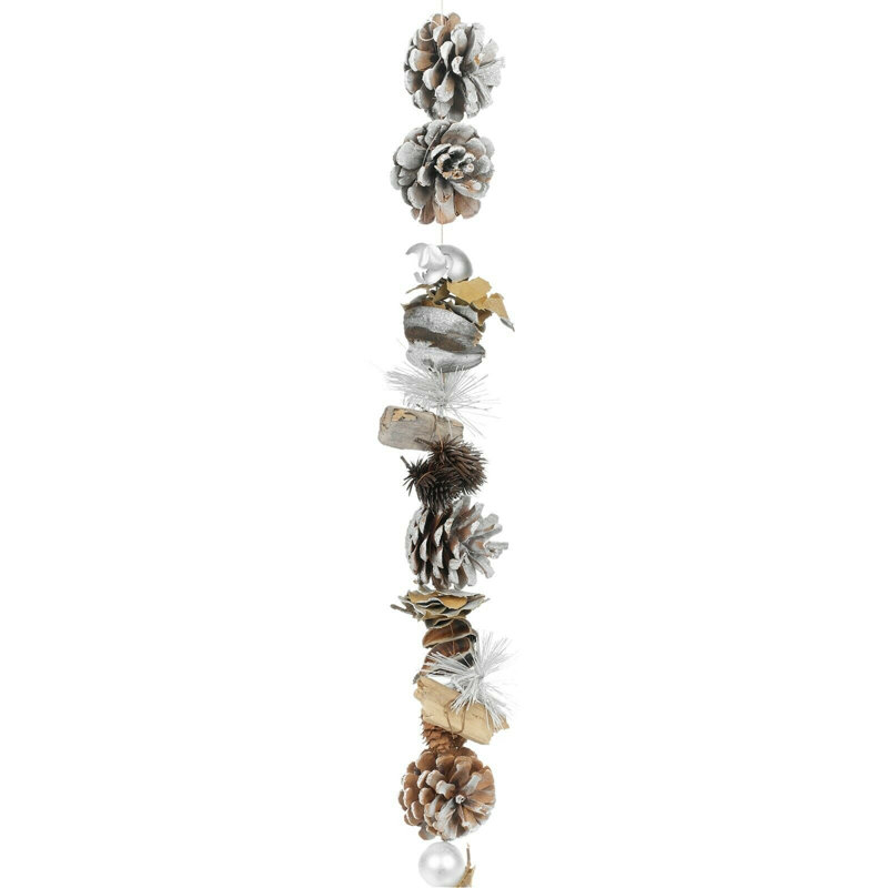 150cm Faux Wood Chip / Wood Curl Garland, Natural White