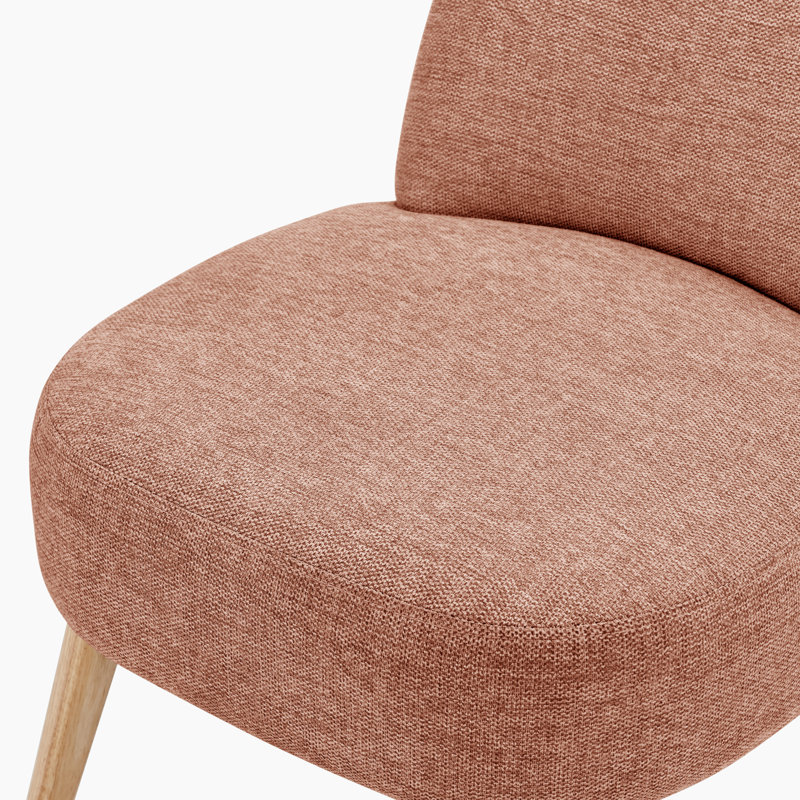 Miny Modern Upholstered Accent Armchair with Wooden Tapered Legs - Luxury Soft-Touch Fabric, Terracotta